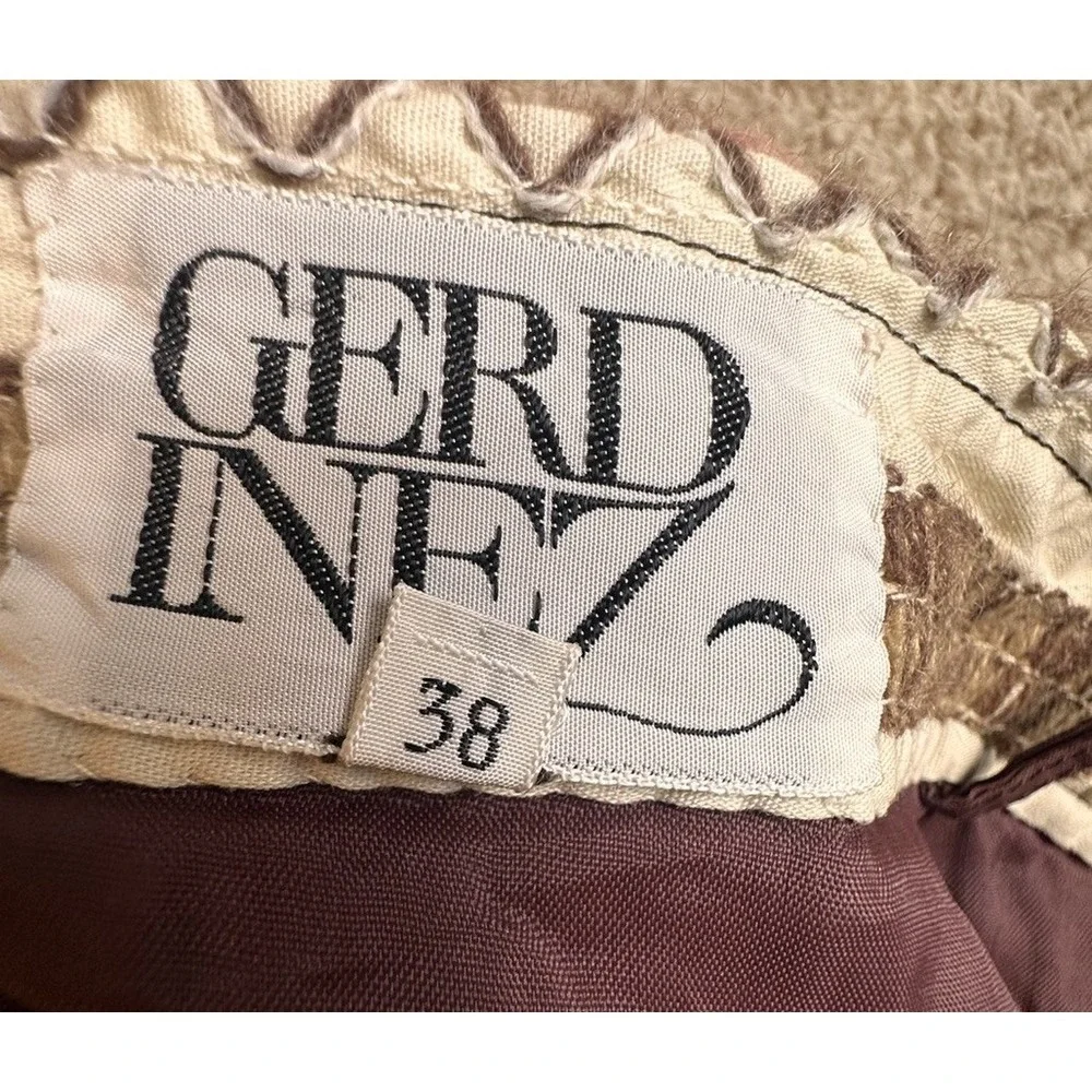 Vintage Gerd Inez Embroidered Chevron Midi Skirt EU 38‎ US 4 Scandinavian